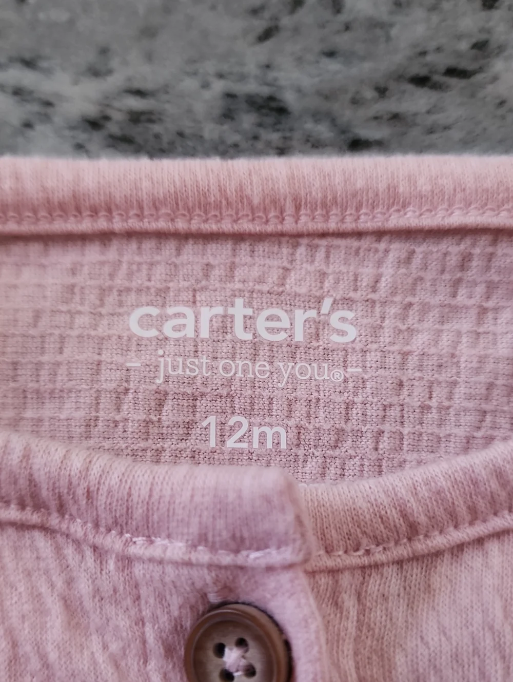 Carters Baby Girl Pink Romper, Size 12 Months